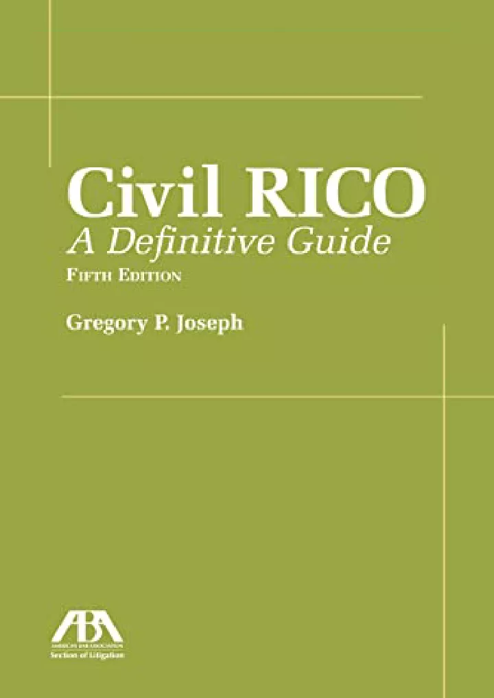 civil rico a definitive guide fifth edition