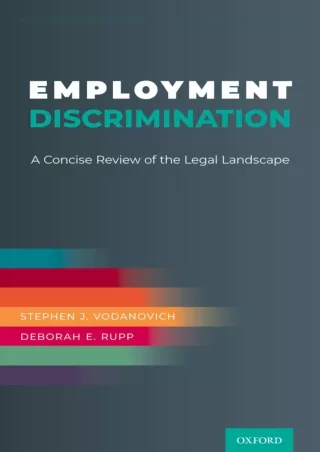 PDF Employment Discrimination: A Concise Review of the Legal Landscape kind