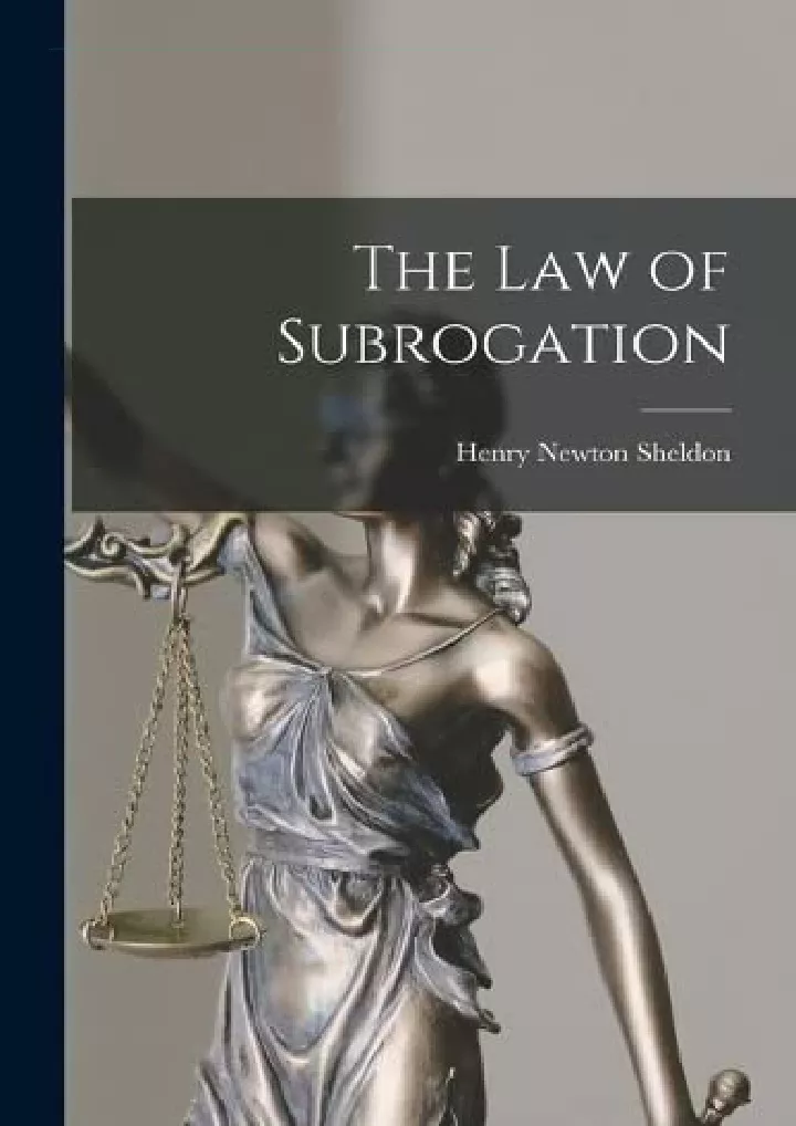 the law of subrogation download pdf read