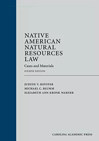 EPUB DOWNLOAD Native American Natural Resources Law: Cases and Materials ki