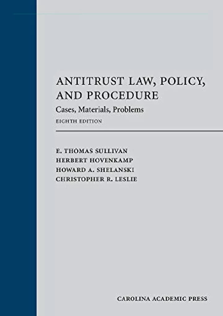 antitrust law policy and procedure cases