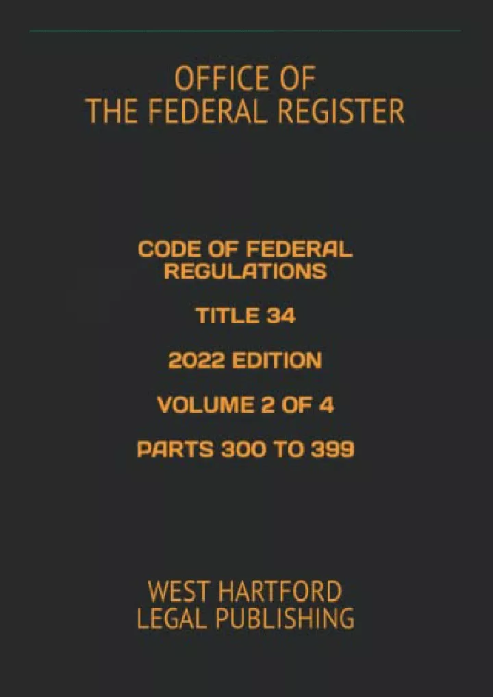code of federal regulations title 34 2022 edition