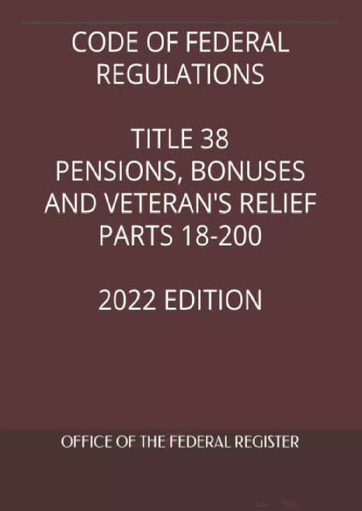 code of federal regulations title 38 pensions