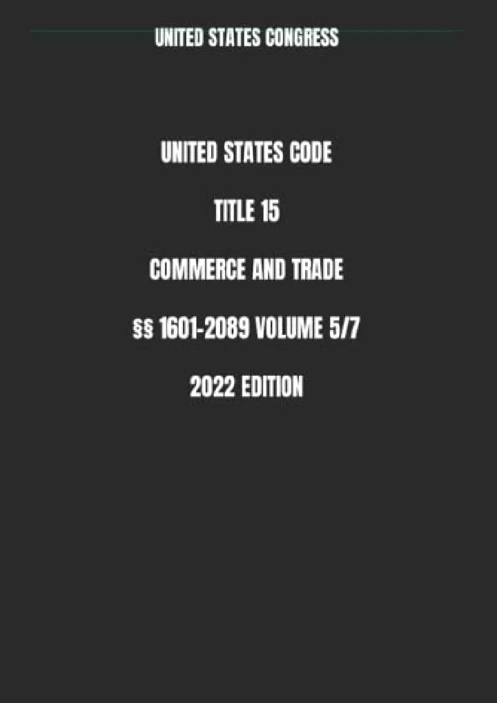 united states code title 15 commerce and trade