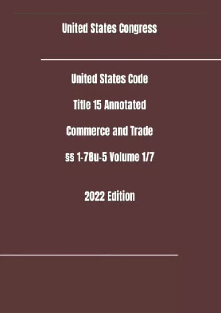 united states code title 15 annotated commerce