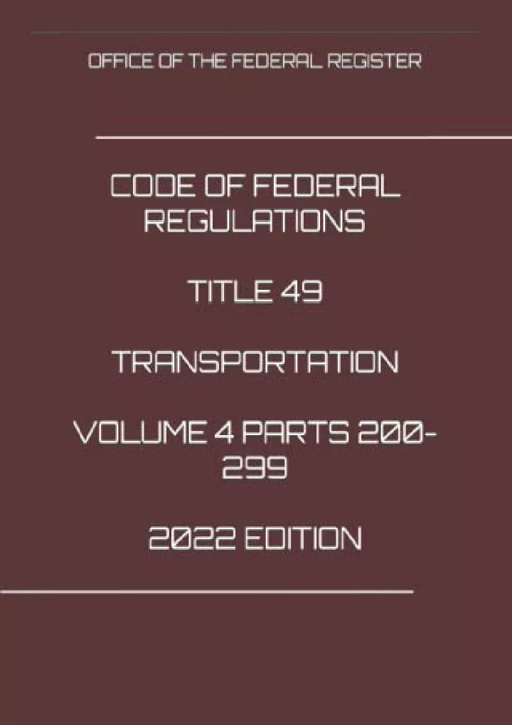 code of federal regulations title