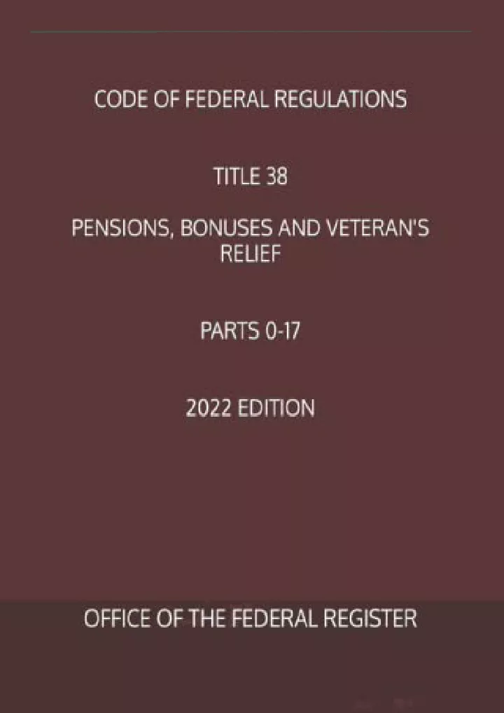 code of federal regulations title 38 pensions