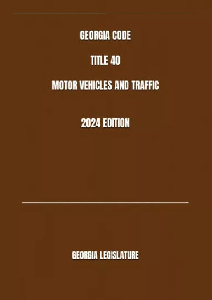 georgia code title 40 motor vehicles and traffic