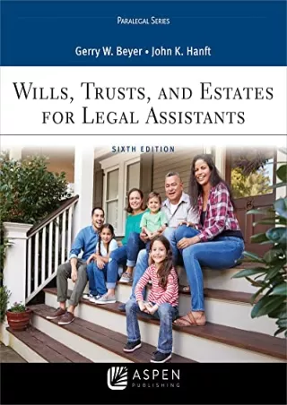 PDF Download Wills, Trusts, and Estates for Legal Assistants (Aspen Paraleg