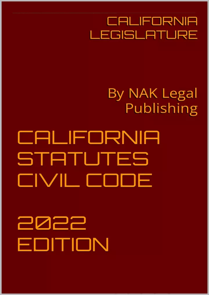 california statutes civil code 2022 edition
