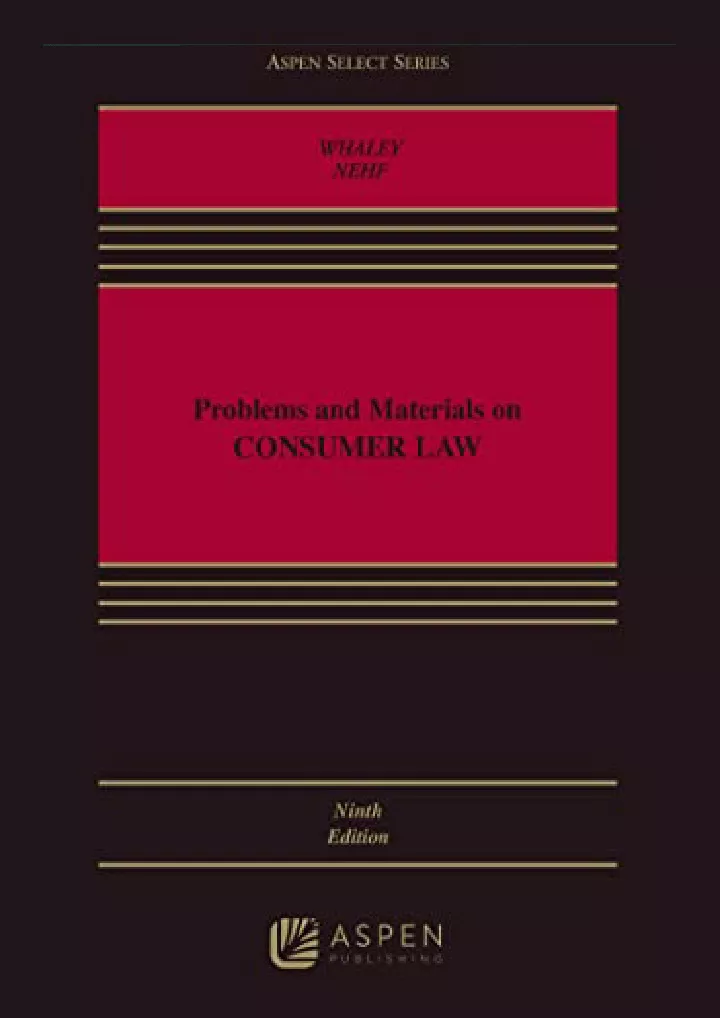 problems and materials on consumer law aspen