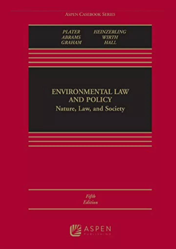 environment law and policy nature law and society