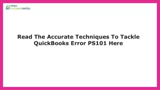 Proven Solutions For Solving QuickBooks Error PS101