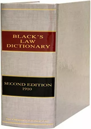 Download [PDF] Black's Law Dictionary: Second Edition