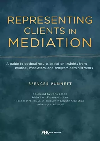 Epub Representing Clients in Mediation