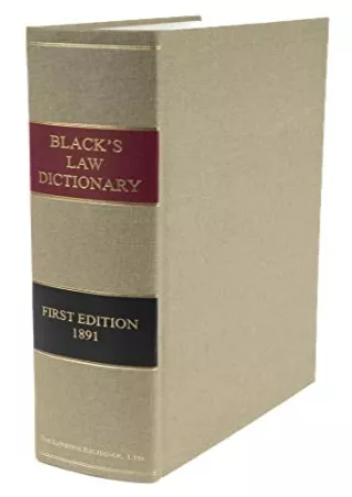 get [PDF] Download Black's Law Dictionary, 1st Edition