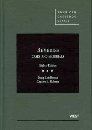 Full Pdf Remedies, Cases and Materials, 8th (American Casebook Series)