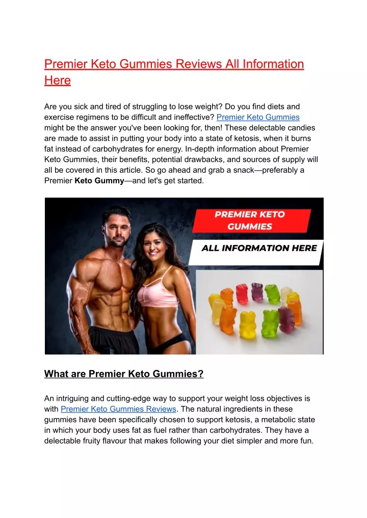 premier keto gummies reviews all information here