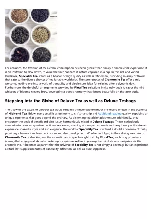 for centuries the tradition of tea alcohol