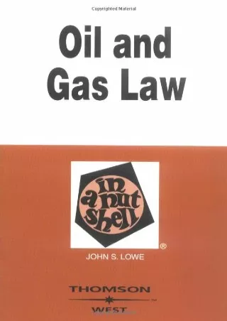 Read Ebook Pdf Oil and Gas Law in a Nutshell