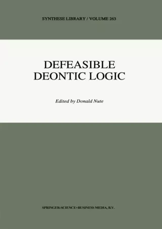 Read Book Defeasible Deontic Logic (Synthese Library Book 263)