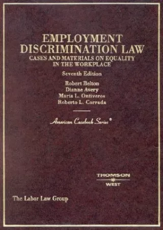 get [PDF] Download Employment Discrimination Law: Cases and Materials on Equality in the