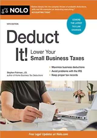 Epub Deduct It!: Lower Your Small Business Taxes
