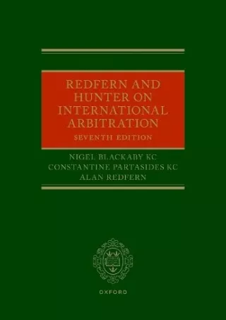 Download Book [PDF] Redfern and Hunter on International Arbitration