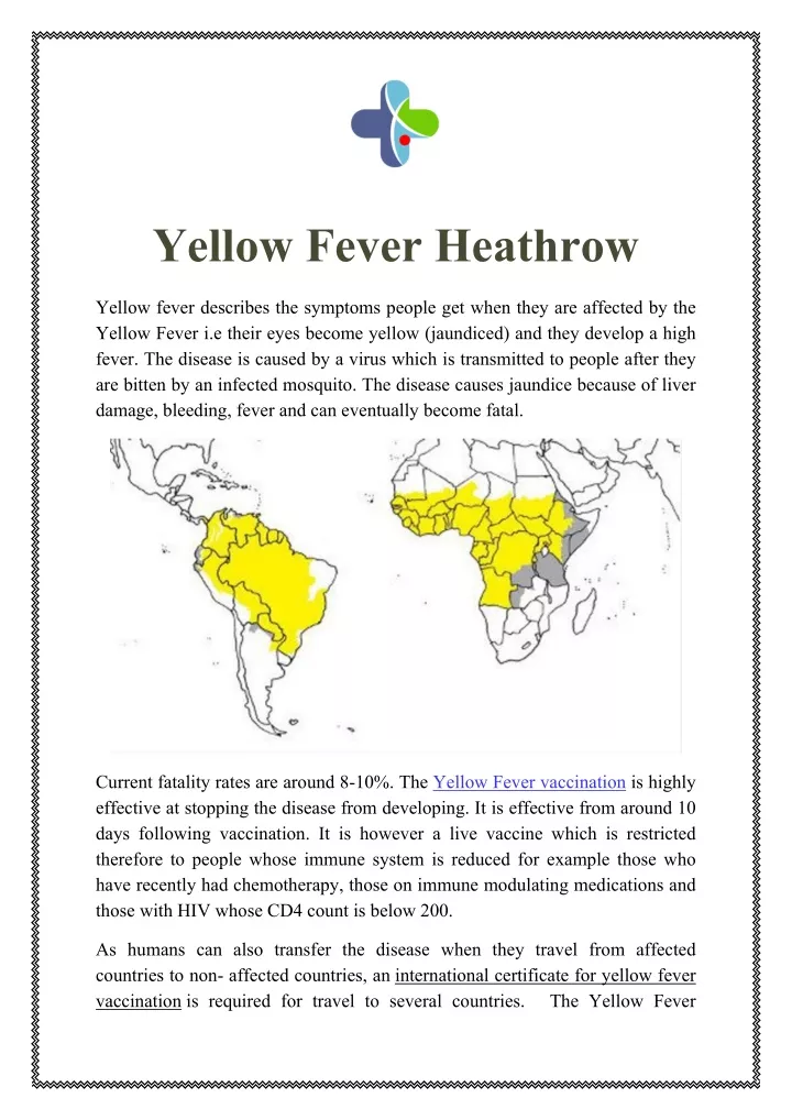 yellow fever heathrow