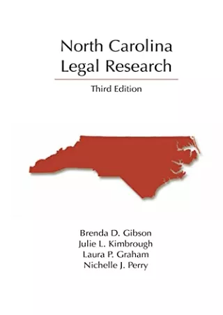 Read PDF  North Carolina Legal Research (Legal Research Series)