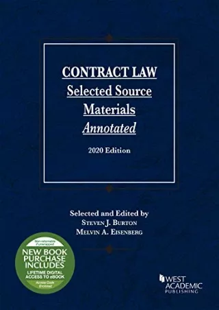Full DOWNLOAD Contract Law, Selected Source Materials Annotated, 2020 Edition (Selected