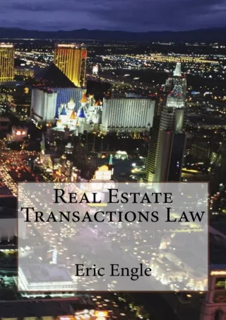 Pdf Ebook Real Estate Transactions Law (Quizmaster Common Law for German and European