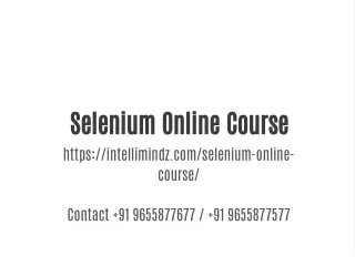 Selenium Online Course