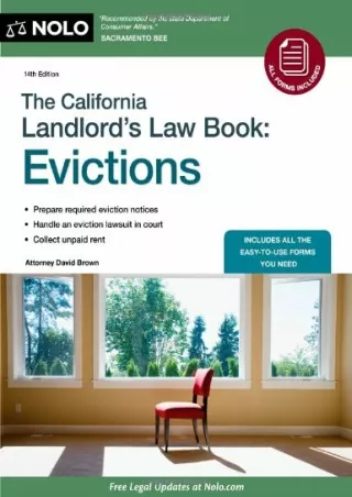 Read ebook [PDF] The California Landlord's Law Book: Evictions
