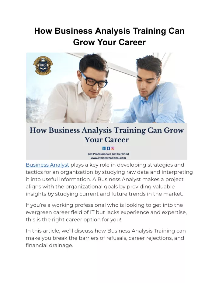 how business analysis training can grow your