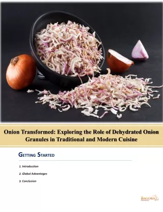 Unique Benefits of Dehydrated Onion Granules