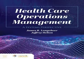 PDF Health Care Operations Management: A Systems Perspective Free
