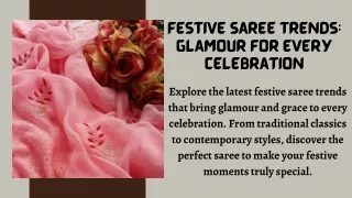 Festive Saree Trends Glamour for Every Celebration