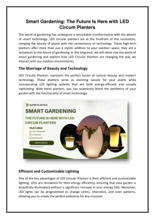Smart Gardening The Future Is Here with LED Circum Planters