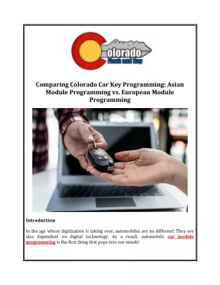 comparing colorado car key programming asian