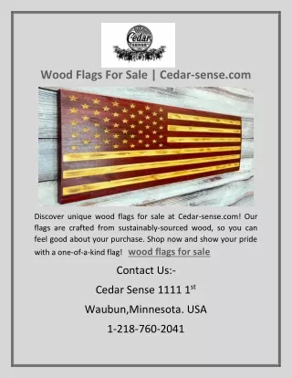 Wood Flags For Sale