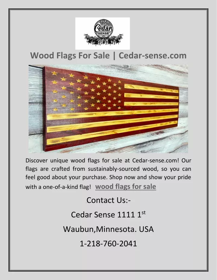 wood flags for sale cedar sense com