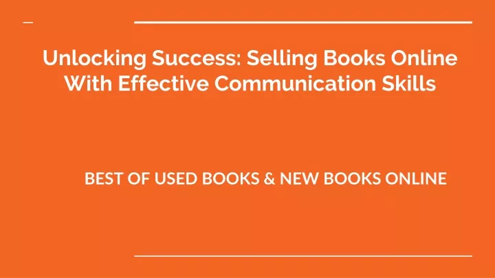 unlocking success selling books online with effective communication skills
