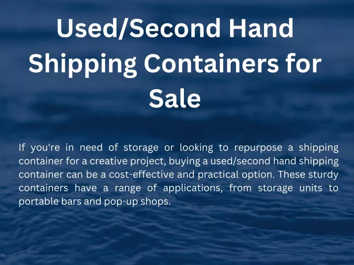 used second hand shipping containers for sale