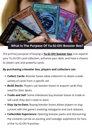 what is the purpose of yu gi oh booster box