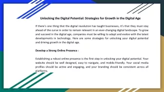 Unlocking the Digital Potential_ Strategies for Growth in the Digital Age