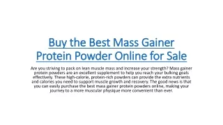 Buy the Best Mass Gainer Protein Powder Online For Sale