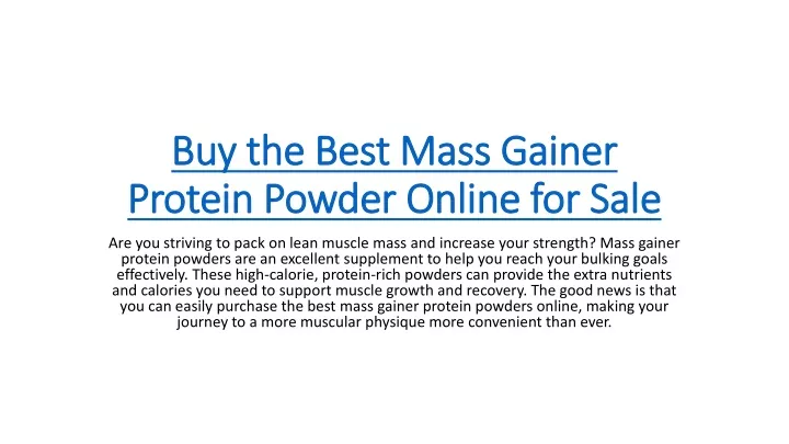 buy the best mass gainer protein powder online for sale