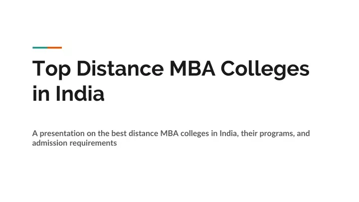 top distance mba colleges in india