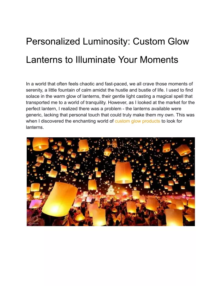personalized luminosity custom glow